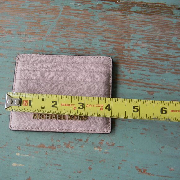 MICHAEL KORS JET SET TRAVEL CARD HOLDER WALLET LIGHT PINK LEATHER - Picture 2 of 5